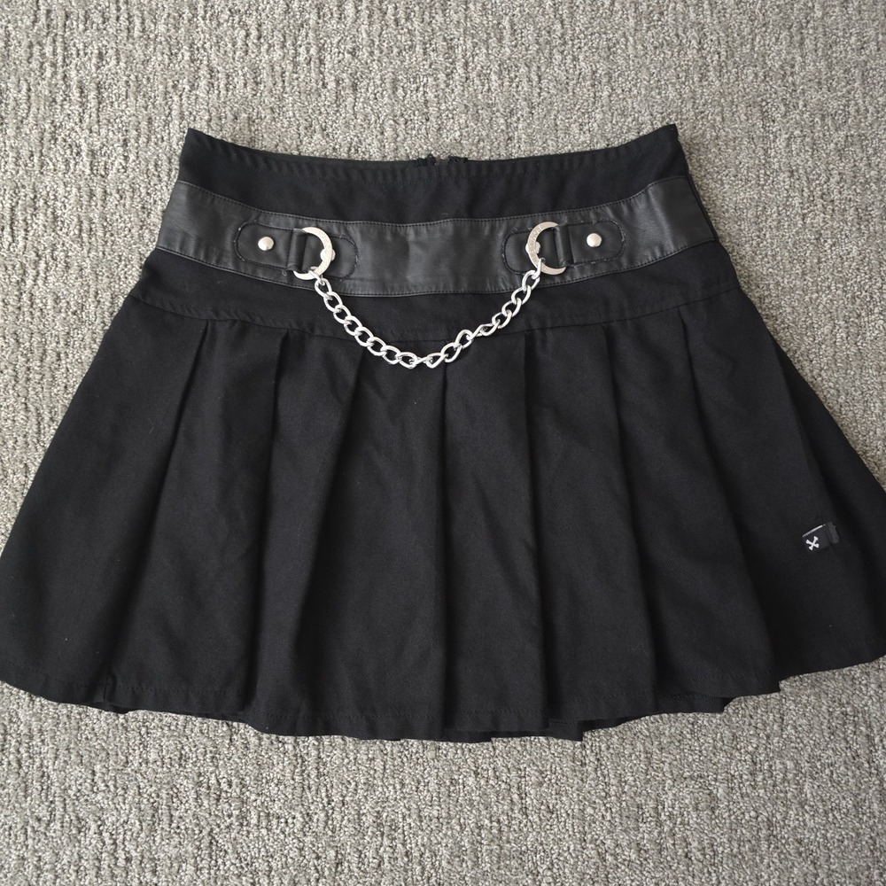 Royal Bones Tripp NYC Black Pleated Skirt Size S‎ Goth Post Punk Emo Alt Scene